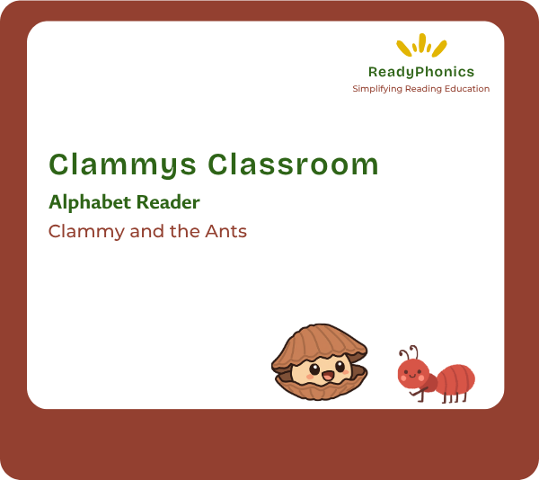Free Resources free resource cover card alphabet reader letter a clammy and the ants
