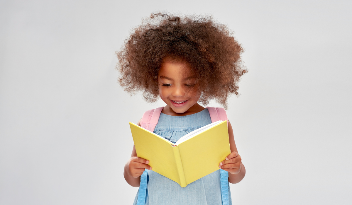 little girl reading