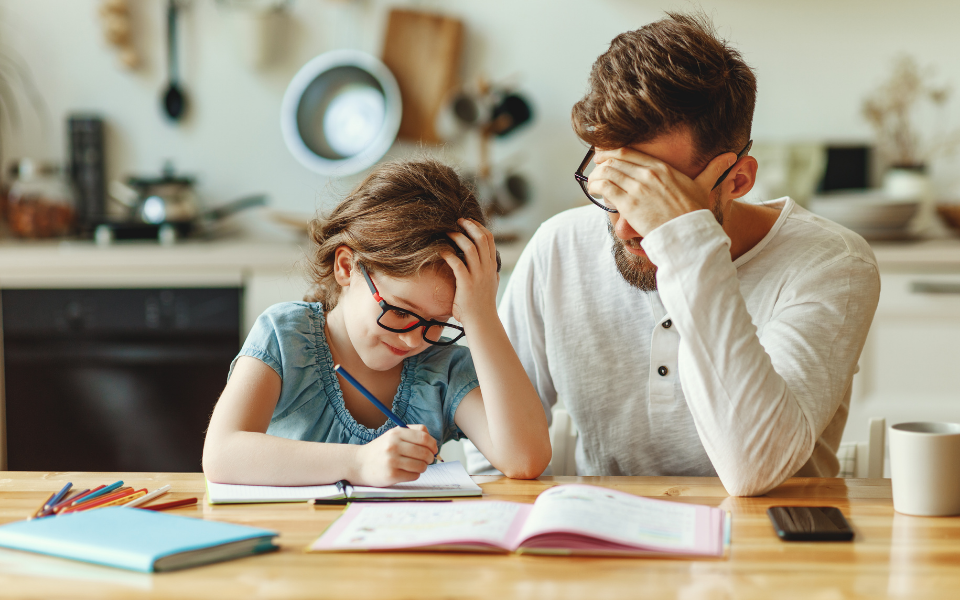 reading struggles image daughter and dad