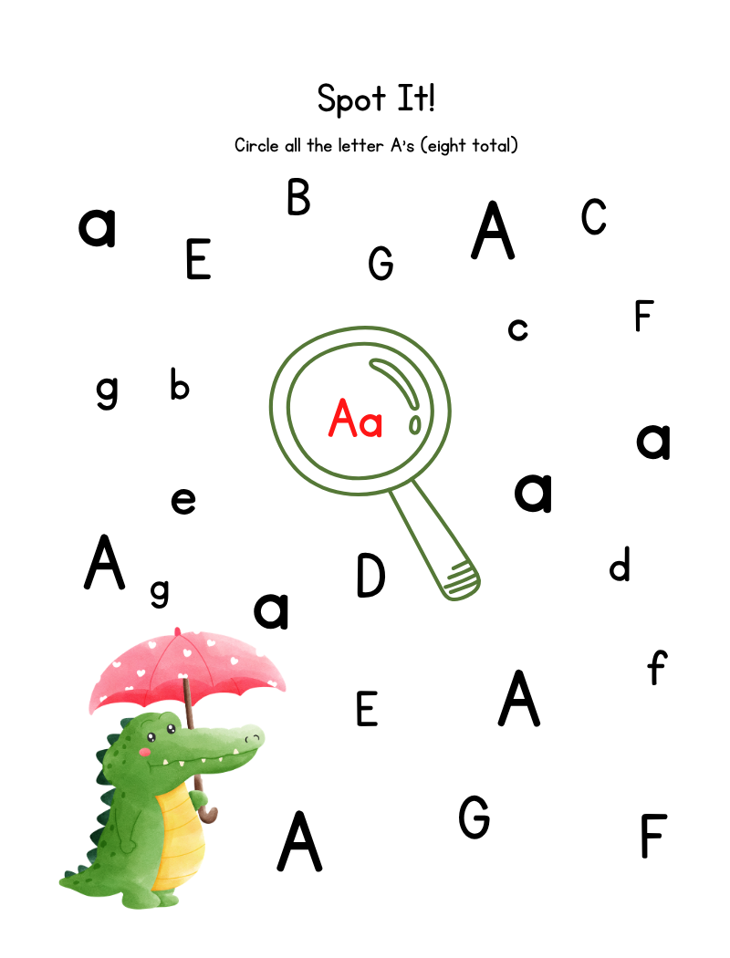 Shop ready phonics level 1 alphabet workbook spot it worksheet