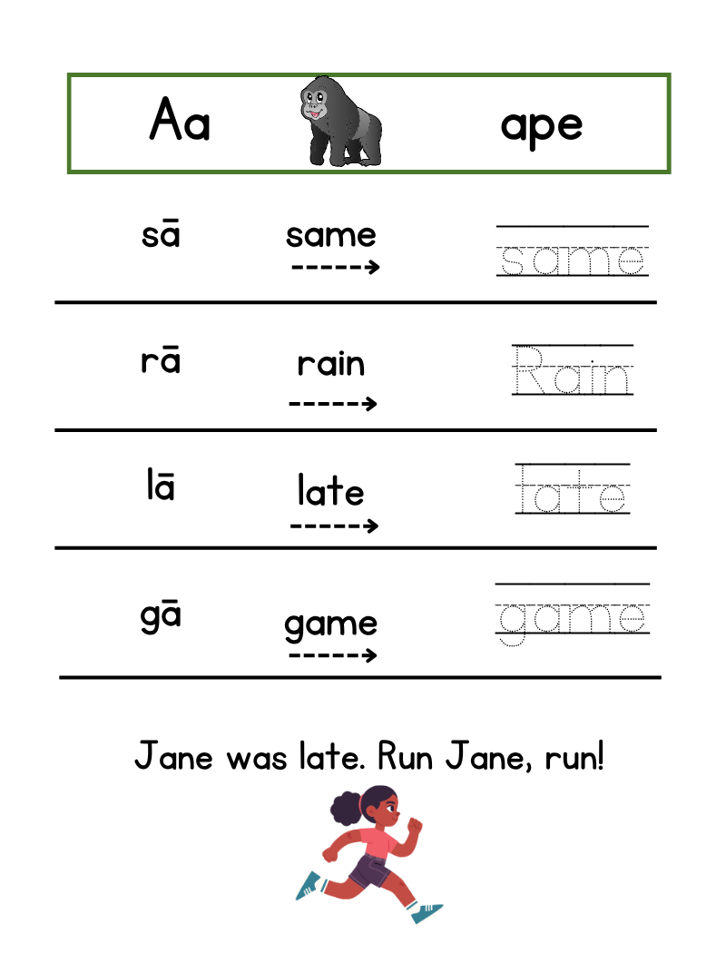 Shop ready phonics level 3 reader workbook long vowel a lesson worksheet
