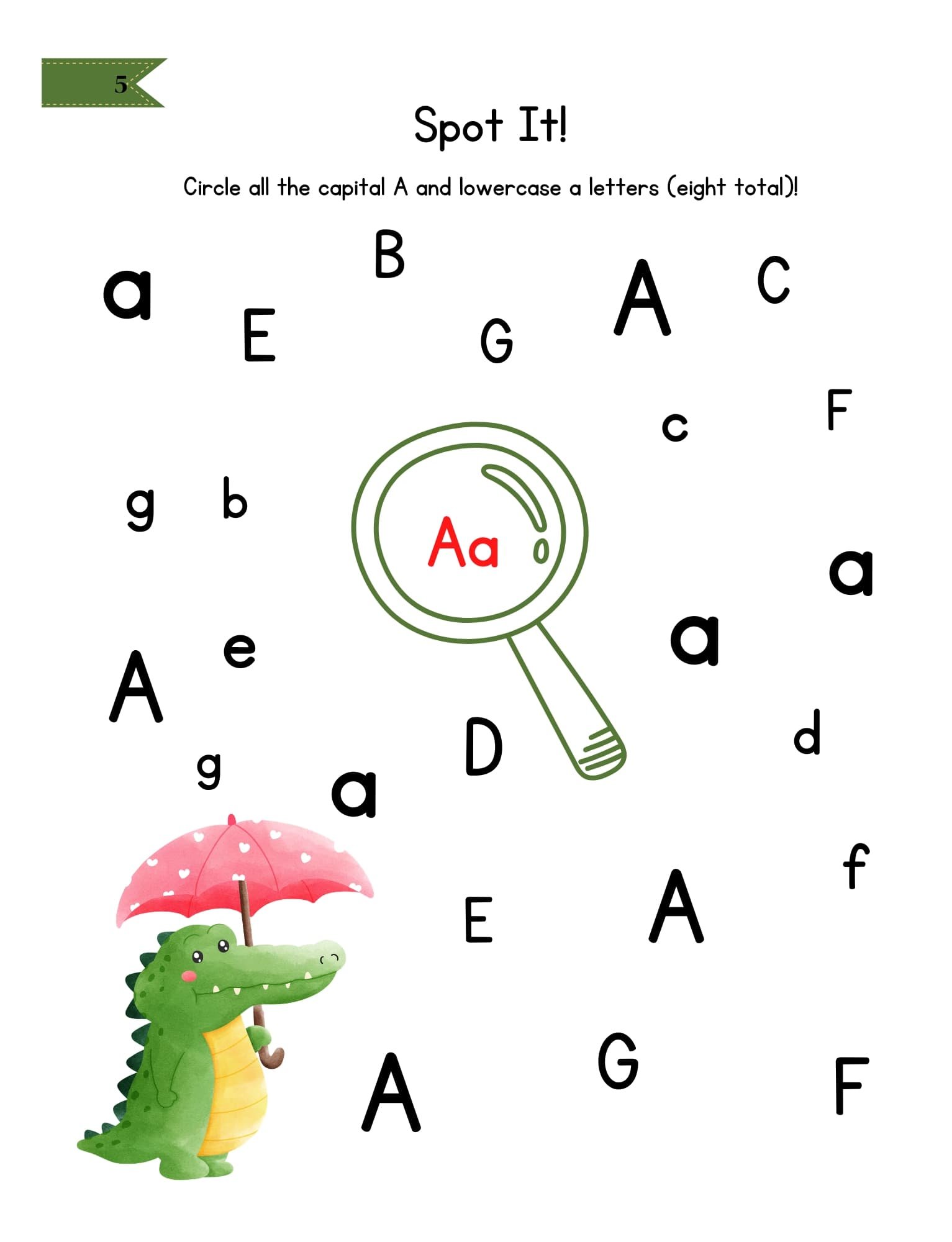 Shop level 1 alphabet workbook spot it page